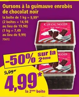 Norma Oursons à la guimauve enrobés de chocolat noir offre
