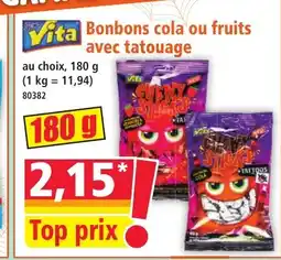 Norma VITA Bonbons cola ou fruits avec tatouage offre