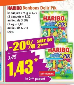 Norma HARIBO Bonbons Delir'Pik offre
