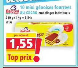 Norma BALCONI 10 mini génoises fourrées au cacao offre