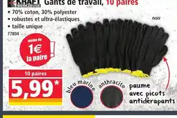 Norma KRAFT Gants de travail, 10 paires offre