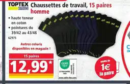 Norma TOPTEX Chaussettes de travail, 15 paires offre