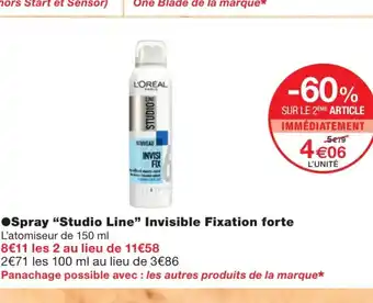 Monoprix Spray studio line invisible fixation forte offre