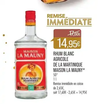 Rhum Blanc Agricole De La Martinique Maison La Mauny*