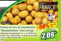 Norma Pommes de terre de consommation Marabel/Artemis selon arrivage offre