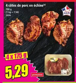 Norma 4 côtes de porc en échine offre