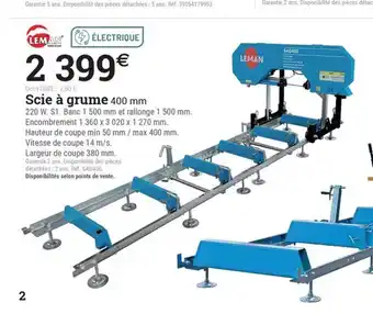 Espace emeraude Scie à grume 400 mm offre