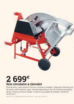 Espace emeraude Scie circulaire à chevalet offre