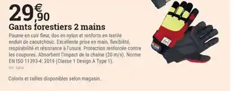 Espace emeraude Gants forestiers 2 mains offre