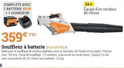 Espace emeraude Souffleur à batterie BGA 60 PACK offre