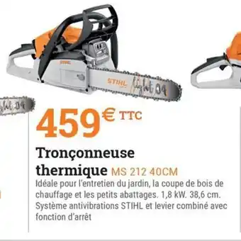 Espace emeraude Tronçonneuse thermique MS 212 offre