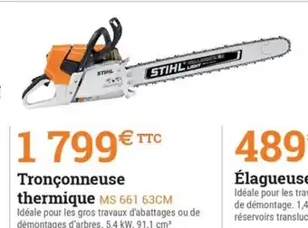 Espace emeraude Tronçonneuse thermique MS 661 offre