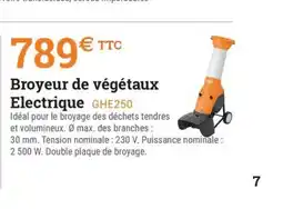 Espace emeraude Broyeur de végétaux Electrique GHE250 offre