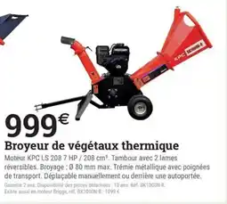 Espace emeraude Broyeur de végétaux thermique offre