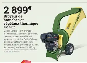 Espace emeraude Broyeur de branches et végétaux thermique offre