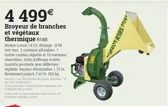 Espace emeraude Broyeur de branches et végétaux thermique R185 offre