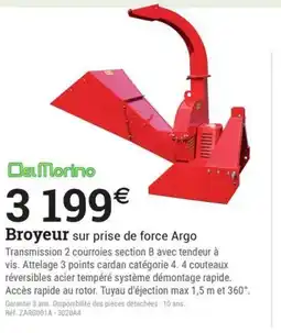 Espace emeraude Broyeur sur prise de force Argo offre