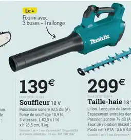 Espace emeraude Souffleur 18 V offre