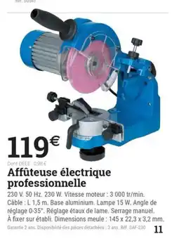 Espace emeraude Affûteuse électrique professionnelle offre