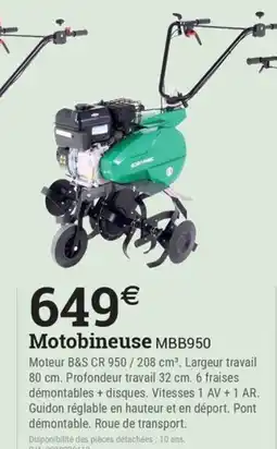 Espace emeraude Motobineuse MBB950 offre