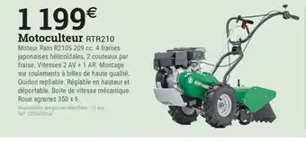 Espace emeraude Motoculteur RTR210 offre