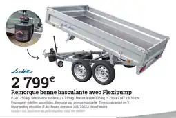 Espace emeraude Remorque benne basculante avec Flexipump offre