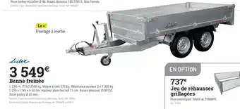 Espace emeraude Benne freinée offre