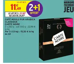 Intermarché Express CARTE NOIRE Café moulu pur arabica classique offre