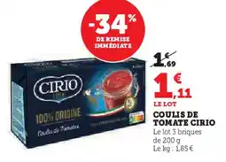 Hyper U CIRIO Coulis de tomate offre