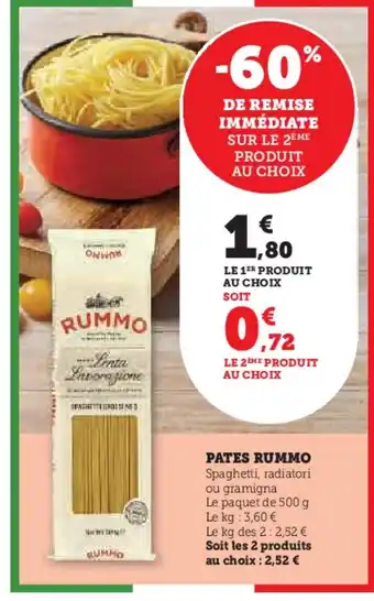 Hyper U RUMMO Pates offre