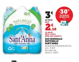 Hyper U SANT'ANNA Eau minerale naturelle offre