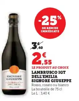 Hyper U SIGNORE GIUSEPPE Lambrusco igt dell'emilia offre