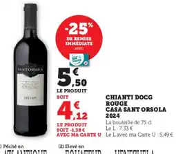 Hyper U Chianti docg rouge casa sant orsola offre