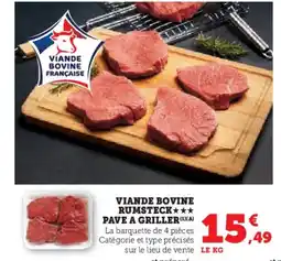 Hyper U Viande bovine rumsteck pave a griller offre
