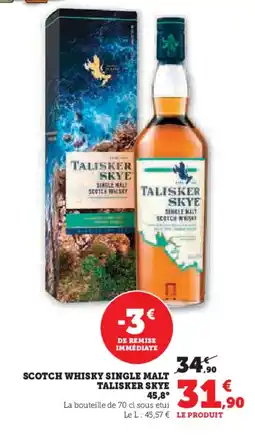 Hyper U TALISKER SKYE Scotch whisky single malt offre