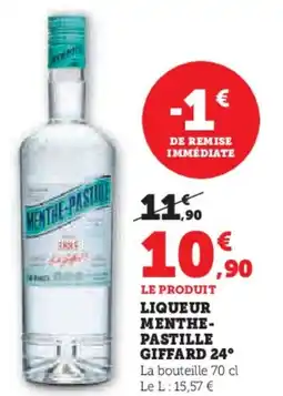 Hyper U MENTHE- PASTILLE GIFFARD 24° Liqueur offre