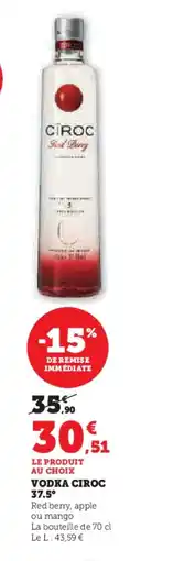Hyper U CIROC 37.5° Vodka offre