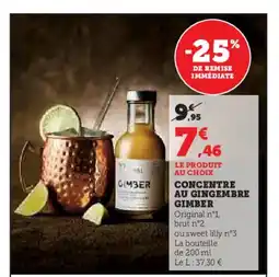 Hyper U Concentre au gingembre gimber offre