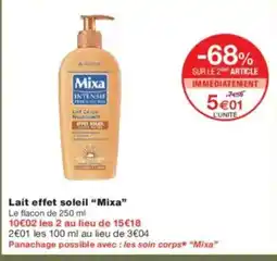 Monoprix MIXA Lait effet soleil offre