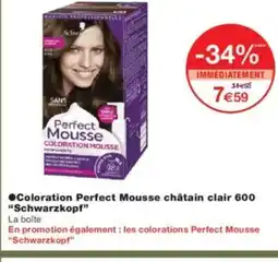 Monoprix SCHWARZKOPF Coloration Perfect Mousse châtain clair 600 offre