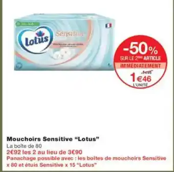 Monoprix LOTUS Mouchoirs Sensitive offre