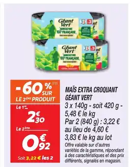 Netto Mais extra croquant géant vert offre
