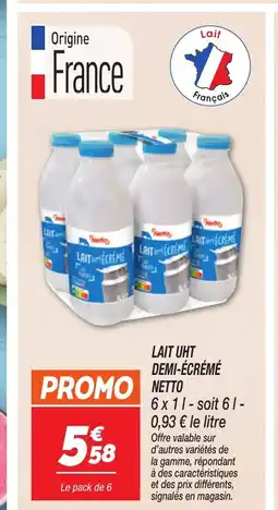 Netto NETTO Lait uht demi-écrémé offre