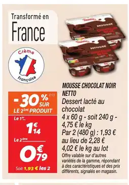 Netto NETTO Mousse chocolat noir offre