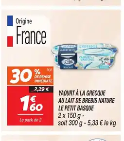 Netto LE PETIT BASQUE Yaourt à la grecque au lait de brebis nature offre