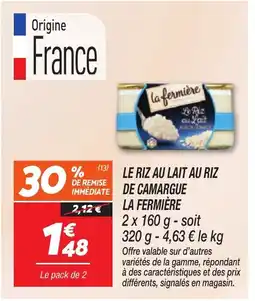 Netto LA FERMIÈRE Le riz au lait au riz de camargue offre