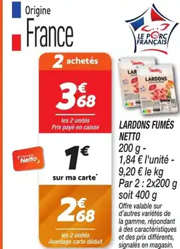 Netto NETTO Lardons fumés offre
