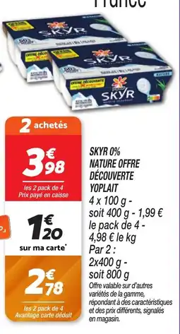 Netto SKYR 0% nature offre découverte yoplait offre
