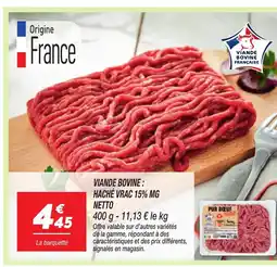 Netto NETTO Viande bovine : haché vrac 15% mg offre