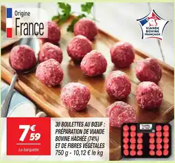 Netto 30 boulettes au bœuf: préparation de viande bovine hachée (74%) et de fibres végétales offre